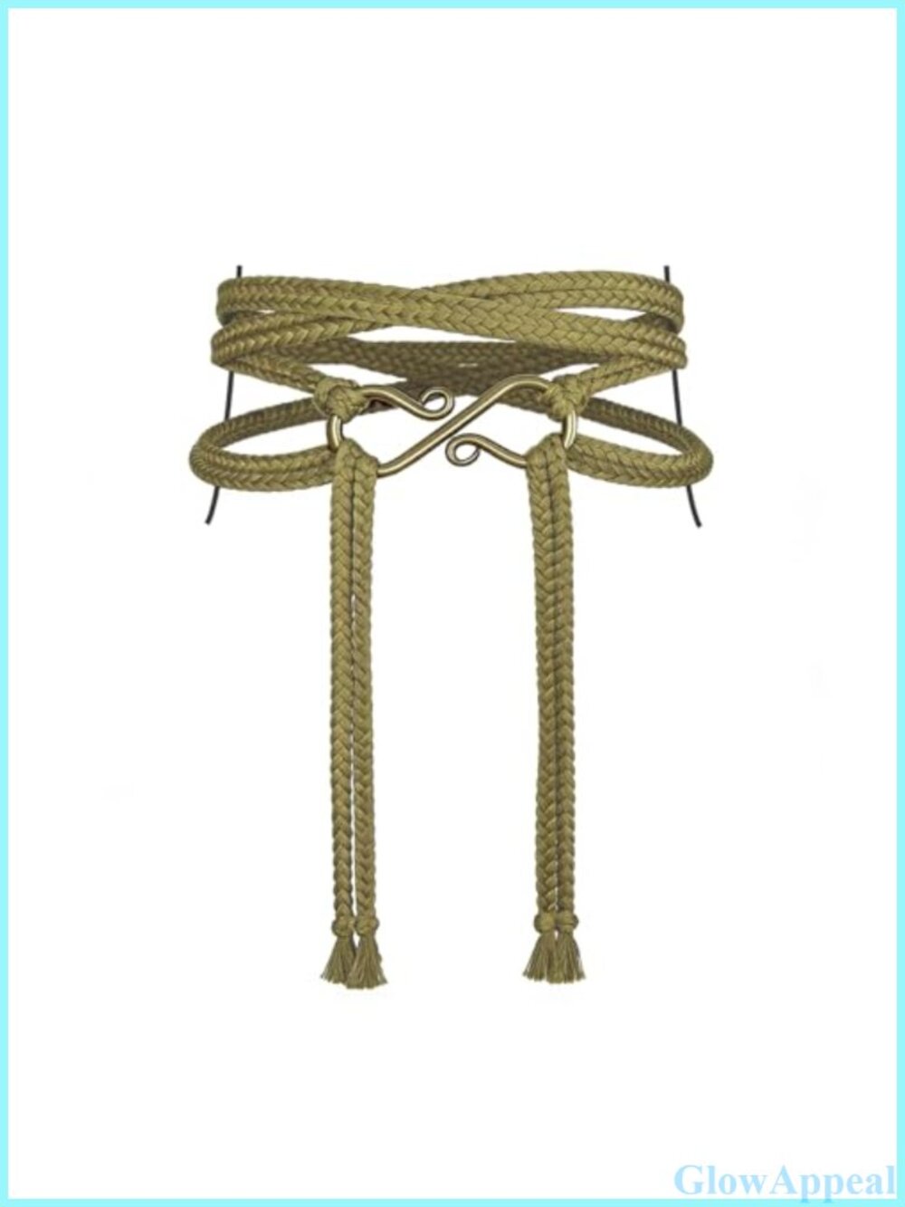 Medieval Braided Rope Cross Wrap Belt Metal Ring Viking LARP Renaissance Costume